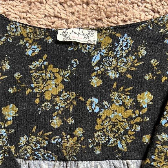 Intimately Free People Long Sleeve Bodysuit Floral Faux Wrap Size Small - Picture 5 of 7